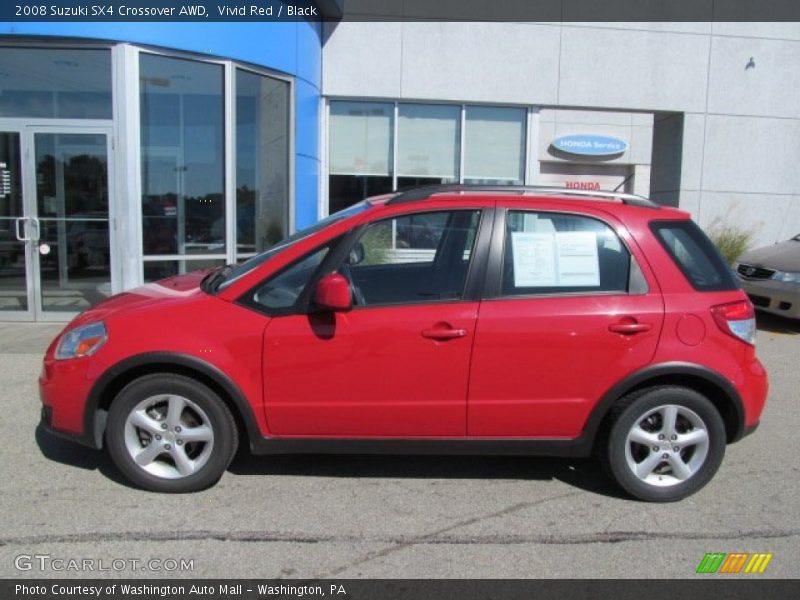 Vivid Red / Black 2008 Suzuki SX4 Crossover AWD