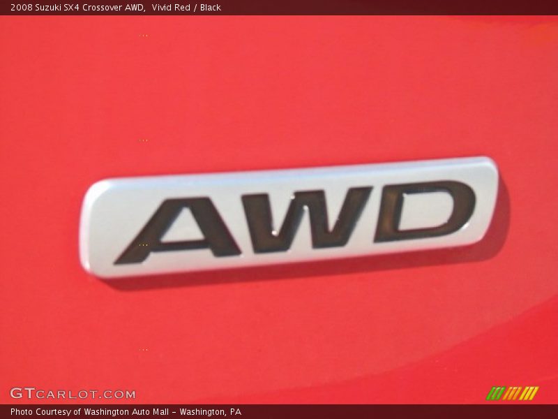 Vivid Red / Black 2008 Suzuki SX4 Crossover AWD