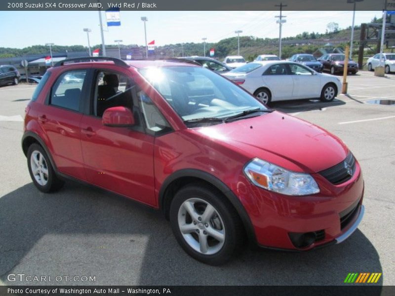 Vivid Red / Black 2008 Suzuki SX4 Crossover AWD