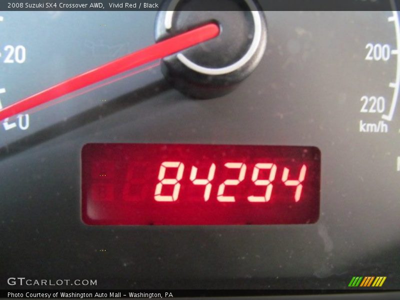 Vivid Red / Black 2008 Suzuki SX4 Crossover AWD