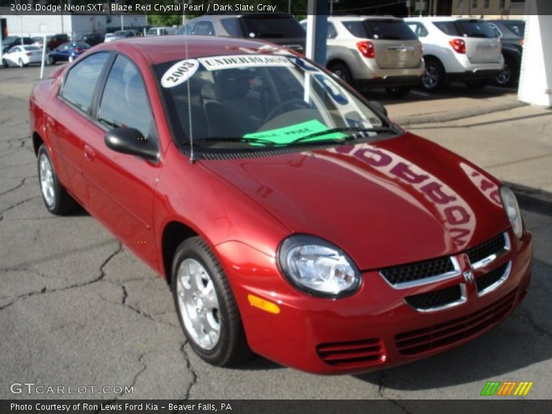 Blaze Red Crystal Pearl / Dark Slate Gray 2003 Dodge Neon SXT