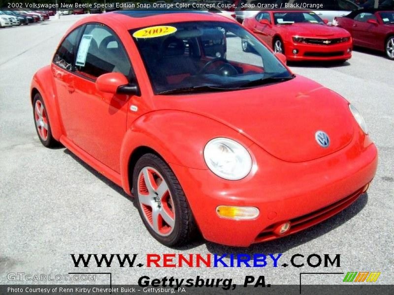 Snap Orange / Black/Orange 2002 Volkswagen New Beetle Special Edition Snap Orange Color Concept Coupe