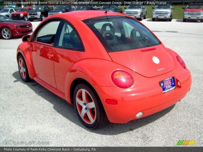Snap Orange / Black/Orange 2002 Volkswagen New Beetle Special Edition Snap Orange Color Concept Coupe