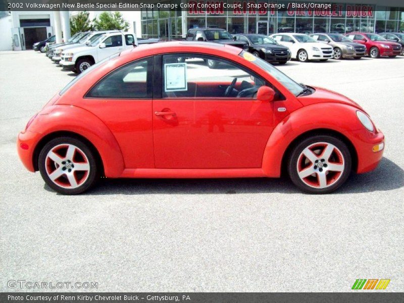 Snap Orange / Black/Orange 2002 Volkswagen New Beetle Special Edition Snap Orange Color Concept Coupe