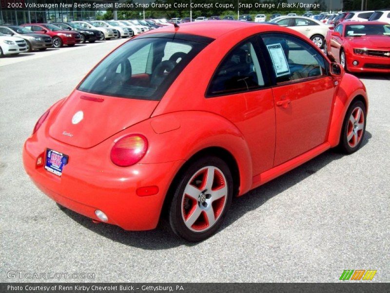 Snap Orange / Black/Orange 2002 Volkswagen New Beetle Special Edition Snap Orange Color Concept Coupe