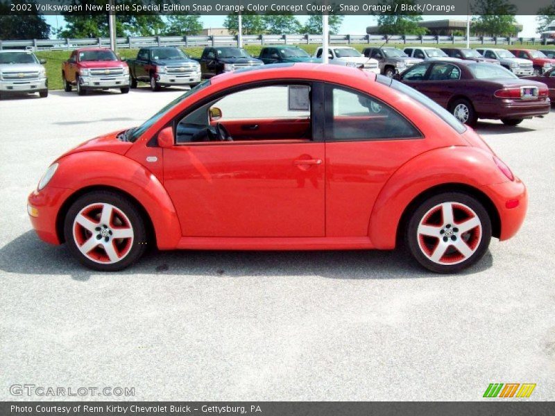 Snap Orange / Black/Orange 2002 Volkswagen New Beetle Special Edition Snap Orange Color Concept Coupe