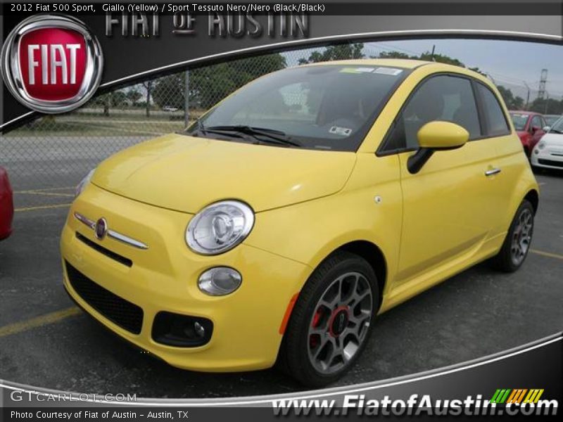 Giallo (Yellow) / Sport Tessuto Nero/Nero (Black/Black) 2012 Fiat 500 Sport