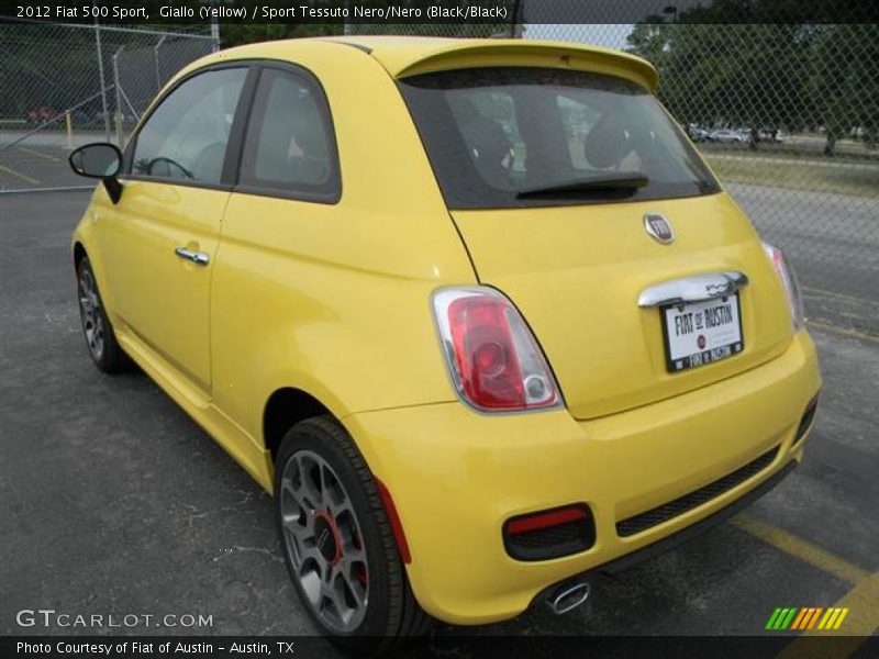 Giallo (Yellow) / Sport Tessuto Nero/Nero (Black/Black) 2012 Fiat 500 Sport