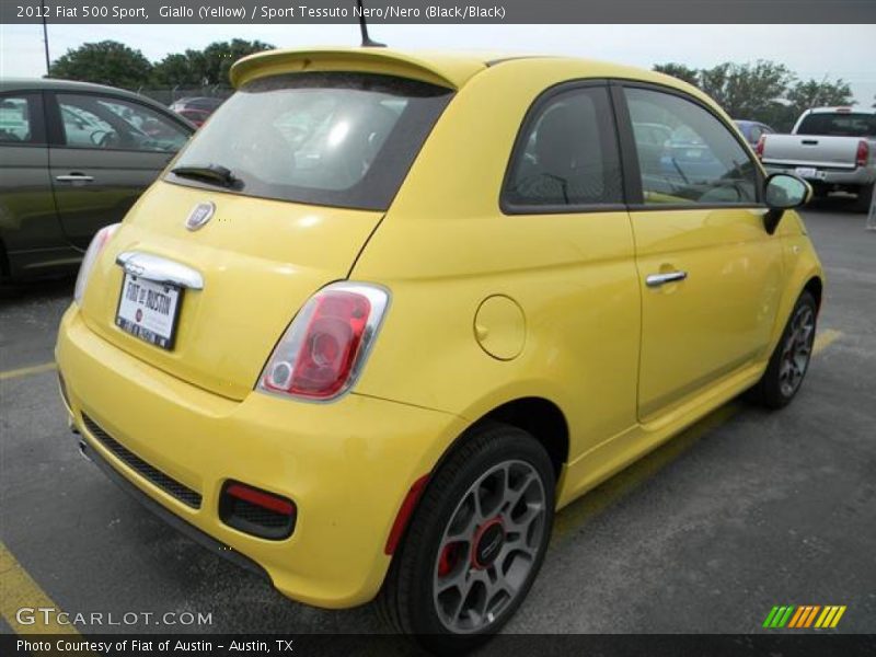 Giallo (Yellow) / Sport Tessuto Nero/Nero (Black/Black) 2012 Fiat 500 Sport