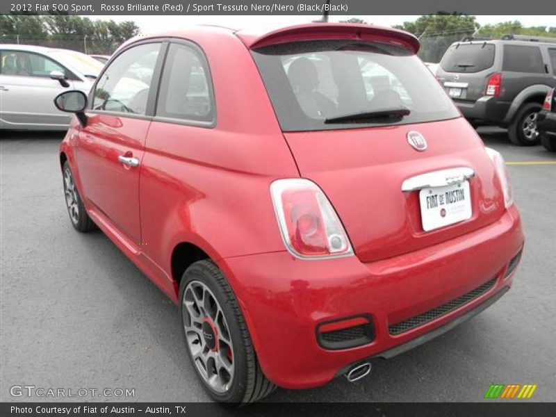 Rosso Brillante (Red) / Sport Tessuto Nero/Nero (Black/Black) 2012 Fiat 500 Sport