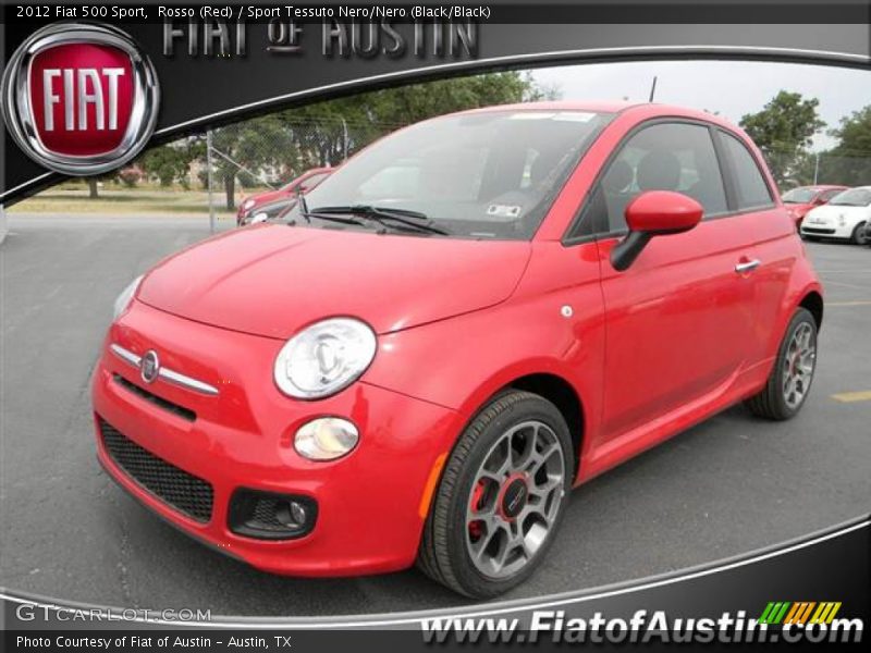 Rosso (Red) / Sport Tessuto Nero/Nero (Black/Black) 2012 Fiat 500 Sport