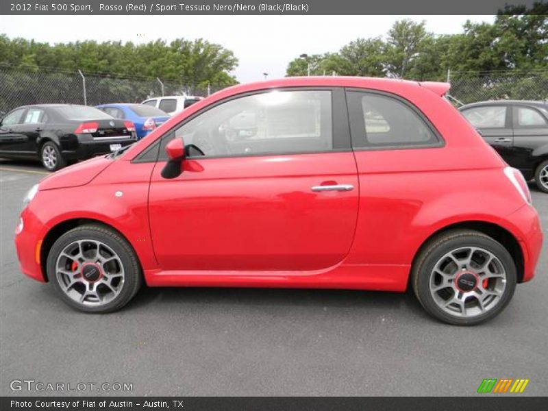 Rosso (Red) / Sport Tessuto Nero/Nero (Black/Black) 2012 Fiat 500 Sport