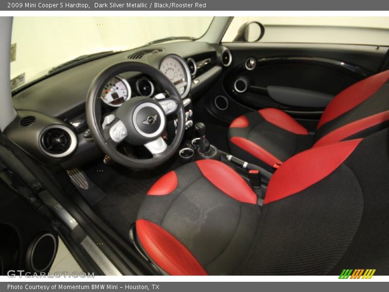 Dark Silver Metallic / Black/Rooster Red 2009 Mini Cooper S Hardtop