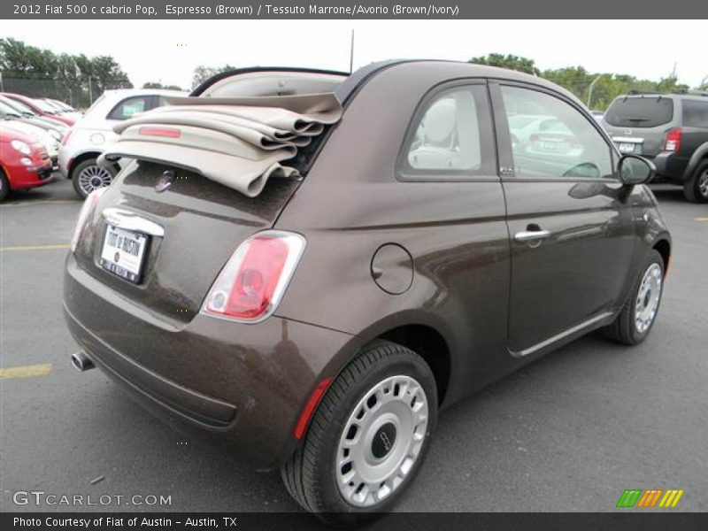 Espresso (Brown) / Tessuto Marrone/Avorio (Brown/Ivory) 2012 Fiat 500 c cabrio Pop