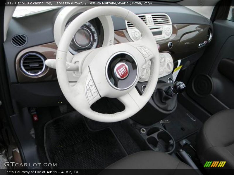 Espresso (Brown) / Tessuto Marrone/Avorio (Brown/Ivory) 2012 Fiat 500 c cabrio Pop