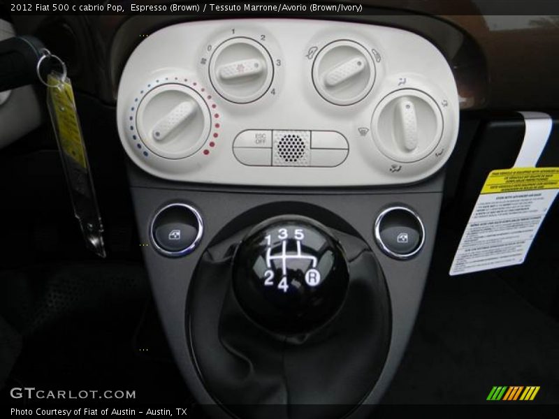 Espresso (Brown) / Tessuto Marrone/Avorio (Brown/Ivory) 2012 Fiat 500 c cabrio Pop