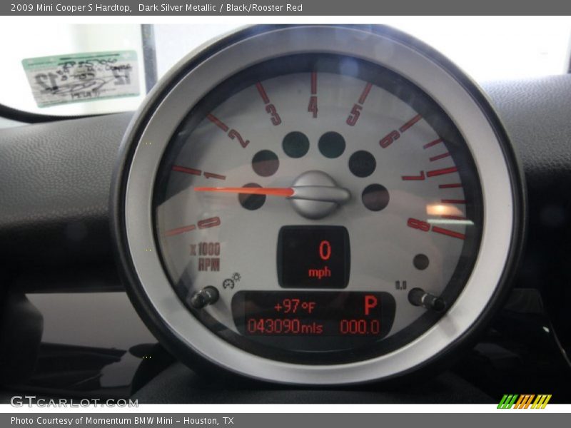 Dark Silver Metallic / Black/Rooster Red 2009 Mini Cooper S Hardtop