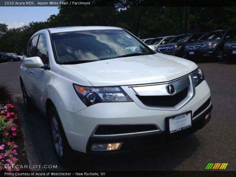 Aspen White Pearl / Parchment 2010 Acura MDX