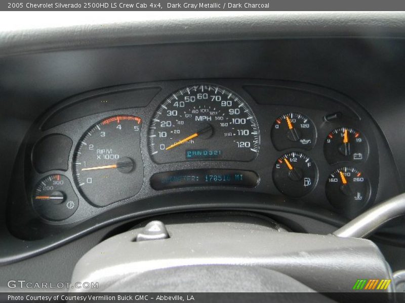 Dark Gray Metallic / Dark Charcoal 2005 Chevrolet Silverado 2500HD LS Crew Cab 4x4