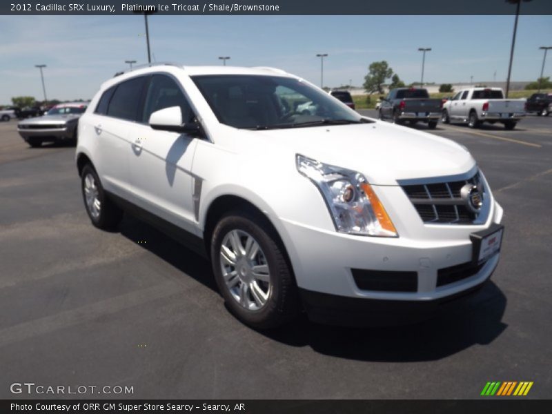 Platinum Ice Tricoat / Shale/Brownstone 2012 Cadillac SRX Luxury