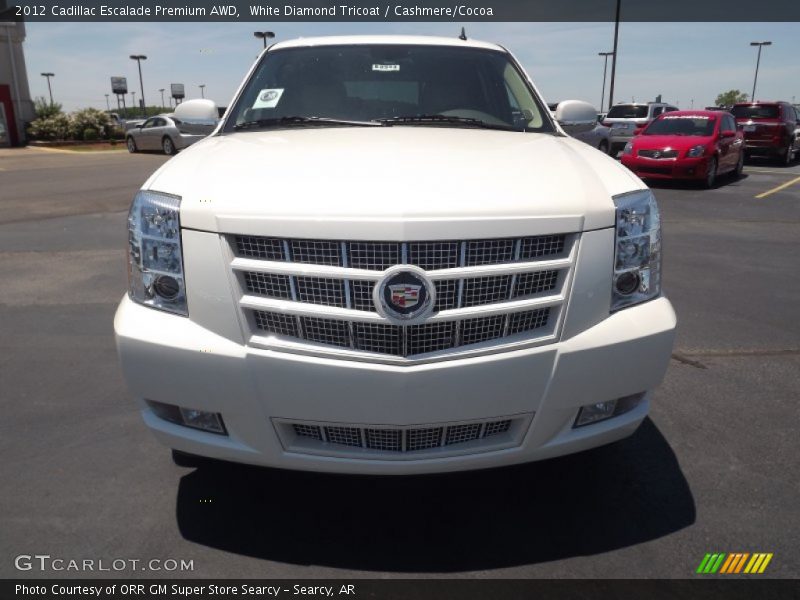 White Diamond Tricoat / Cashmere/Cocoa 2012 Cadillac Escalade Premium AWD