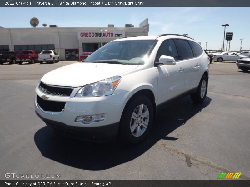 White Diamond Tricoat / Dark Gray/Light Gray 2012 Chevrolet Traverse LT