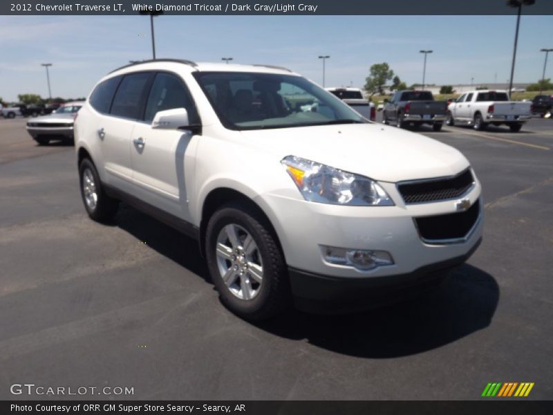 White Diamond Tricoat / Dark Gray/Light Gray 2012 Chevrolet Traverse LT