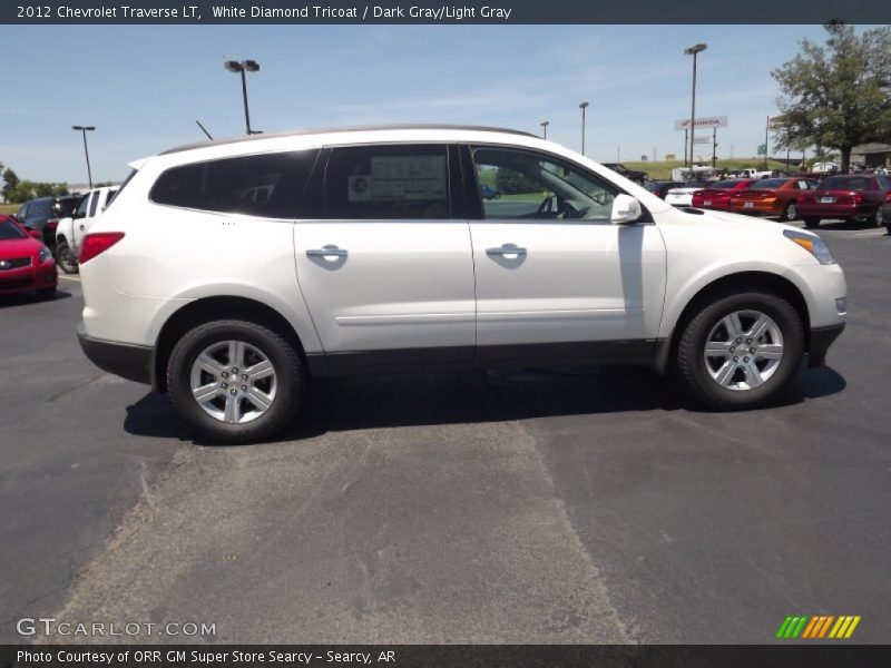 White Diamond Tricoat / Dark Gray/Light Gray 2012 Chevrolet Traverse LT