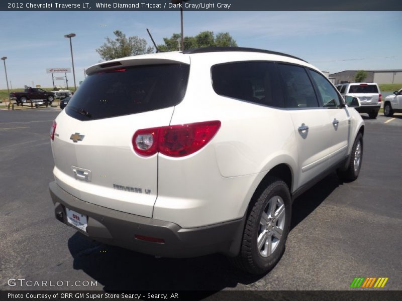 White Diamond Tricoat / Dark Gray/Light Gray 2012 Chevrolet Traverse LT