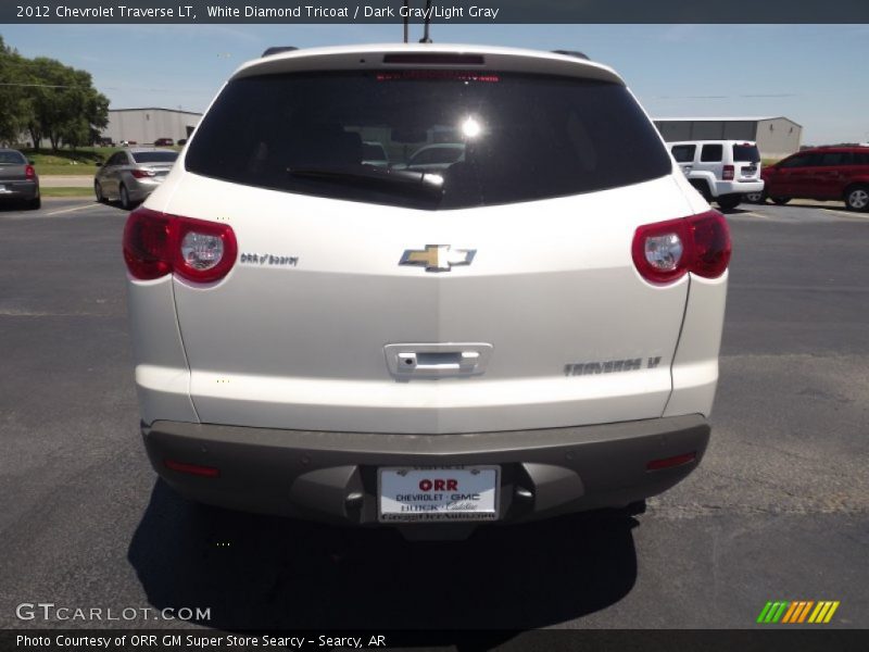 White Diamond Tricoat / Dark Gray/Light Gray 2012 Chevrolet Traverse LT