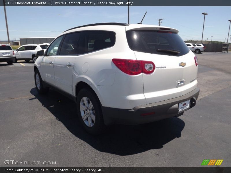 White Diamond Tricoat / Dark Gray/Light Gray 2012 Chevrolet Traverse LT