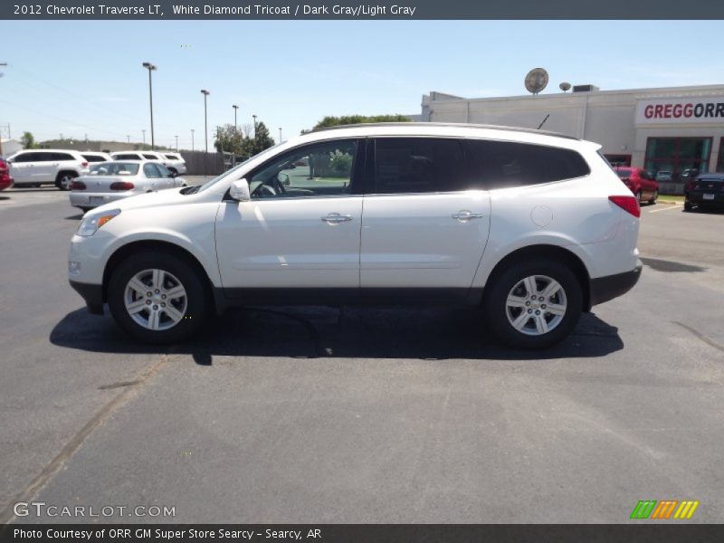 White Diamond Tricoat / Dark Gray/Light Gray 2012 Chevrolet Traverse LT