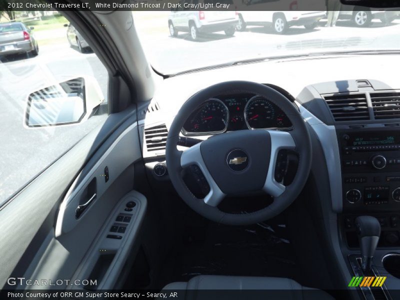 White Diamond Tricoat / Dark Gray/Light Gray 2012 Chevrolet Traverse LT