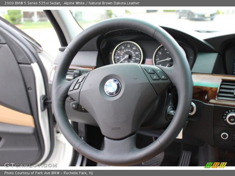 Alpine White / Natural Brown Dakota Leather 2009 BMW 5 Series 535xi Sedan