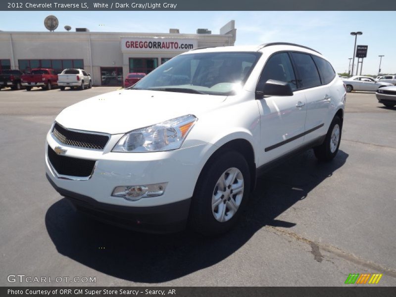 White / Dark Gray/Light Gray 2012 Chevrolet Traverse LS