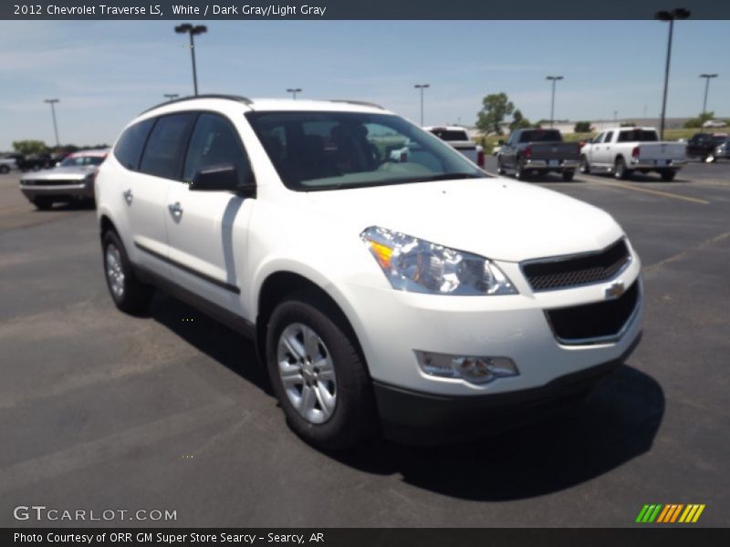 White / Dark Gray/Light Gray 2012 Chevrolet Traverse LS