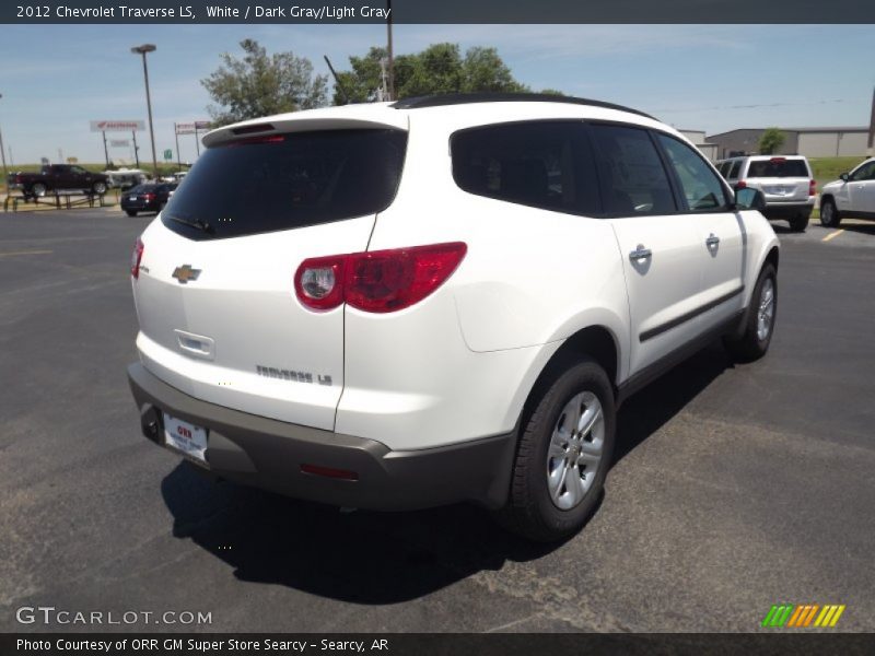 White / Dark Gray/Light Gray 2012 Chevrolet Traverse LS