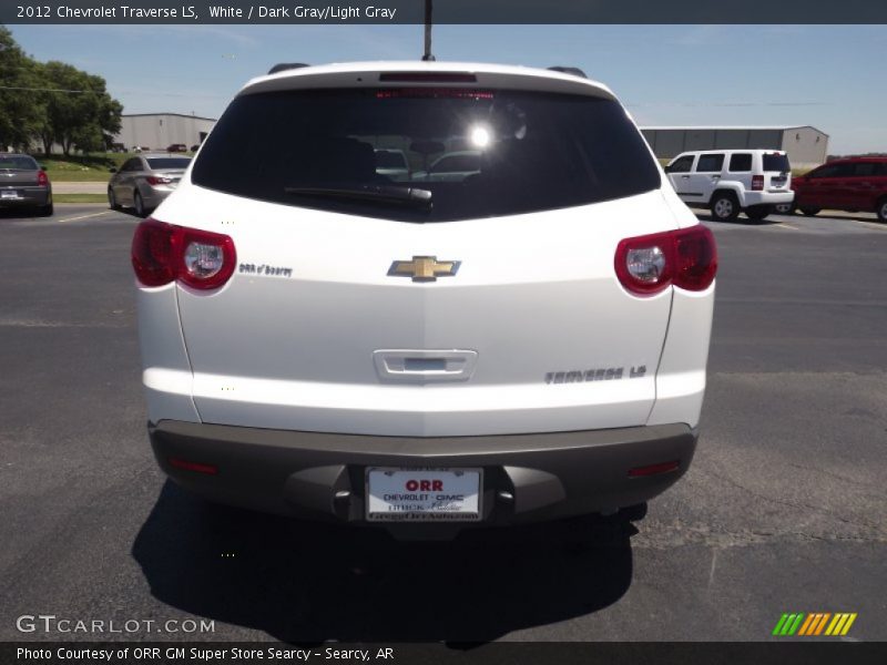 White / Dark Gray/Light Gray 2012 Chevrolet Traverse LS