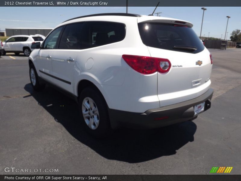 White / Dark Gray/Light Gray 2012 Chevrolet Traverse LS