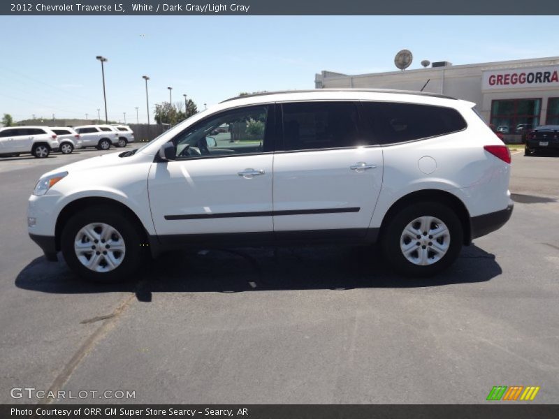 White / Dark Gray/Light Gray 2012 Chevrolet Traverse LS