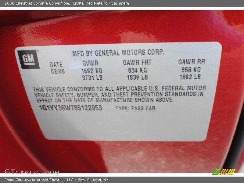 Crystal Red Metallic / Cashmere 2008 Chevrolet Corvette Convertible