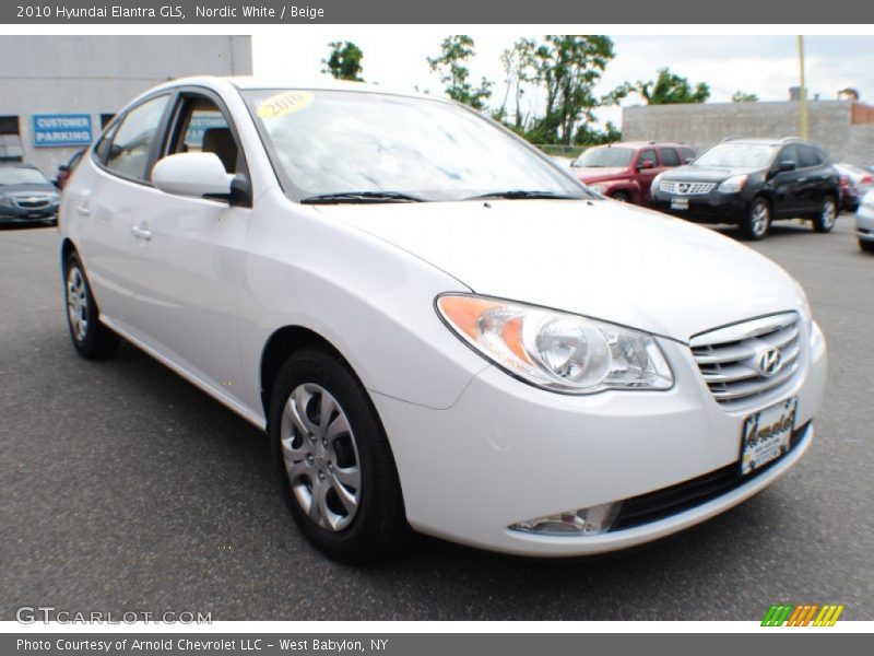 Nordic White / Beige 2010 Hyundai Elantra GLS