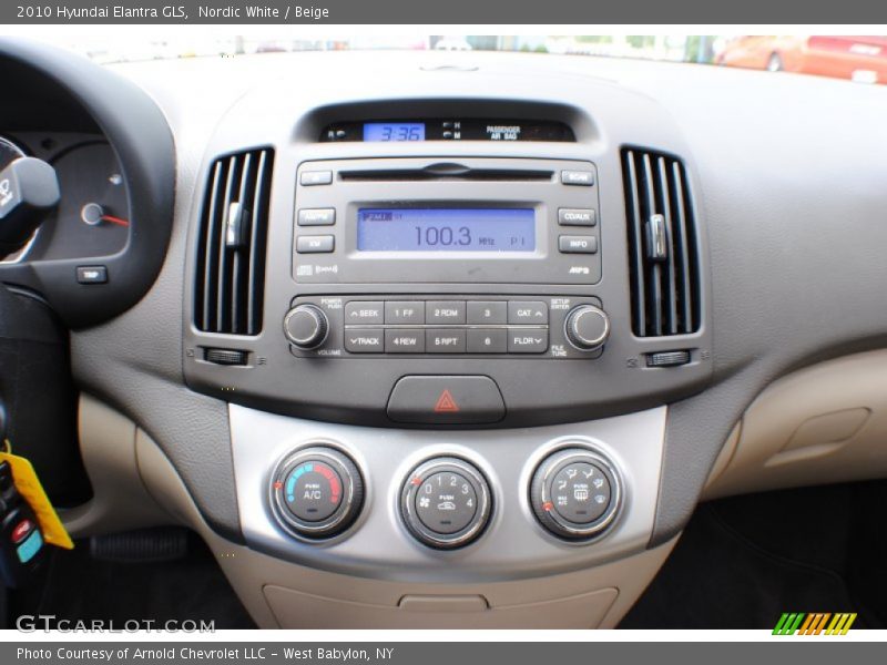 Nordic White / Beige 2010 Hyundai Elantra GLS