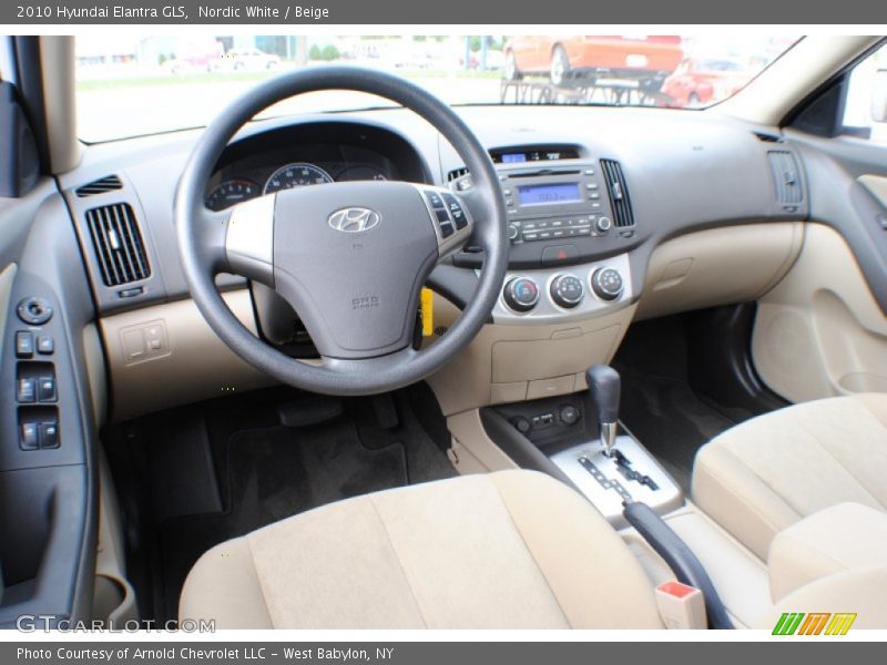 Nordic White / Beige 2010 Hyundai Elantra GLS
