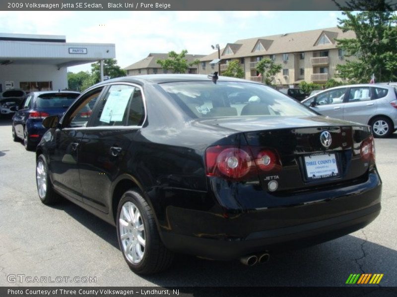Black Uni / Pure Beige 2009 Volkswagen Jetta SE Sedan