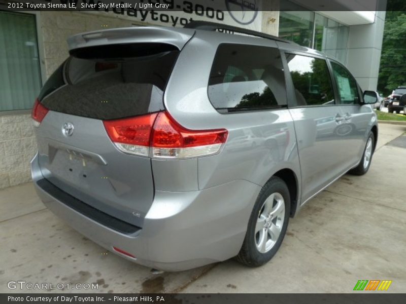 Silver Sky Metallic / Light Gray 2012 Toyota Sienna LE