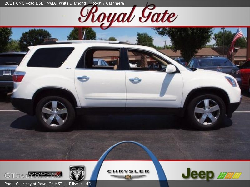 White Diamond Tintcoat / Cashmere 2011 GMC Acadia SLT AWD