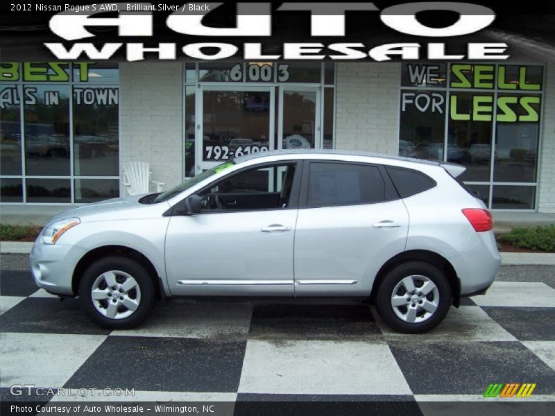 Brilliant Silver / Black 2012 Nissan Rogue S AWD