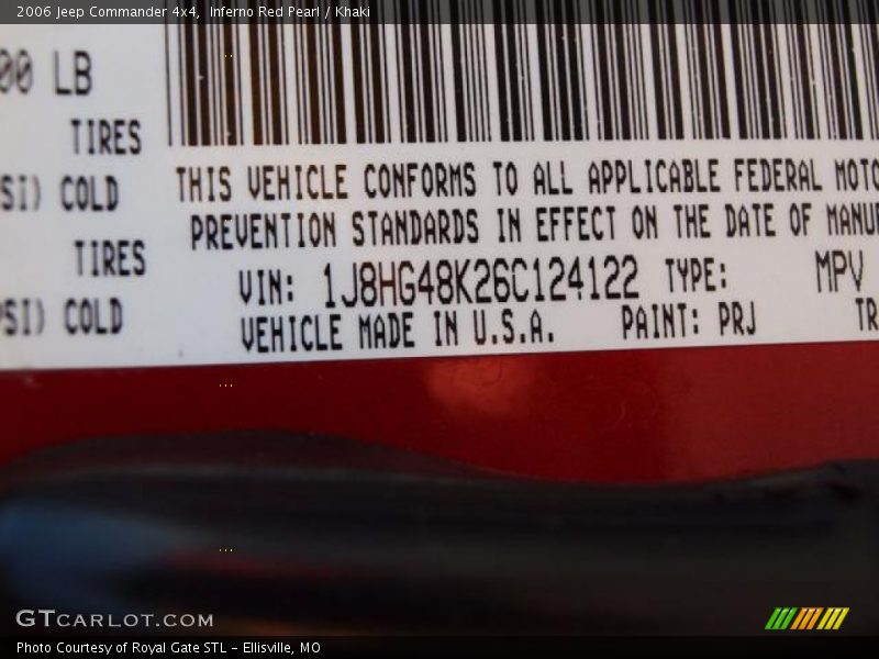 Inferno Red Pearl / Khaki 2006 Jeep Commander 4x4