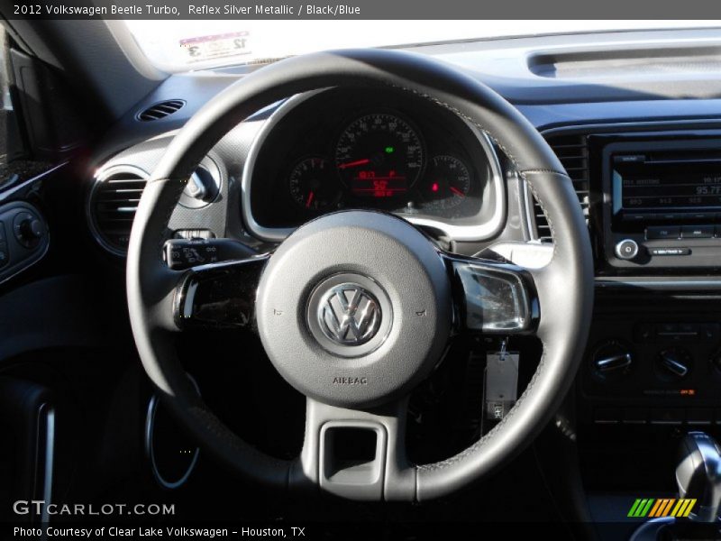Reflex Silver Metallic / Black/Blue 2012 Volkswagen Beetle Turbo
